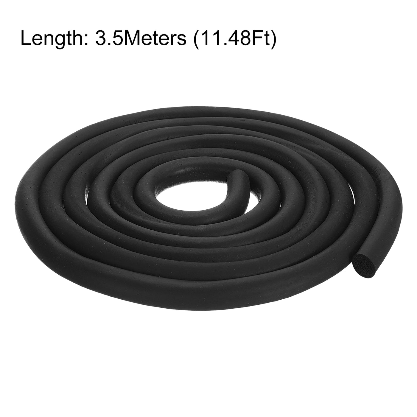 uxcell Uxcell Foam Rubber Weather Seal Strip, 16mm Diameter 3.5 Meters Long for DIY Gasket