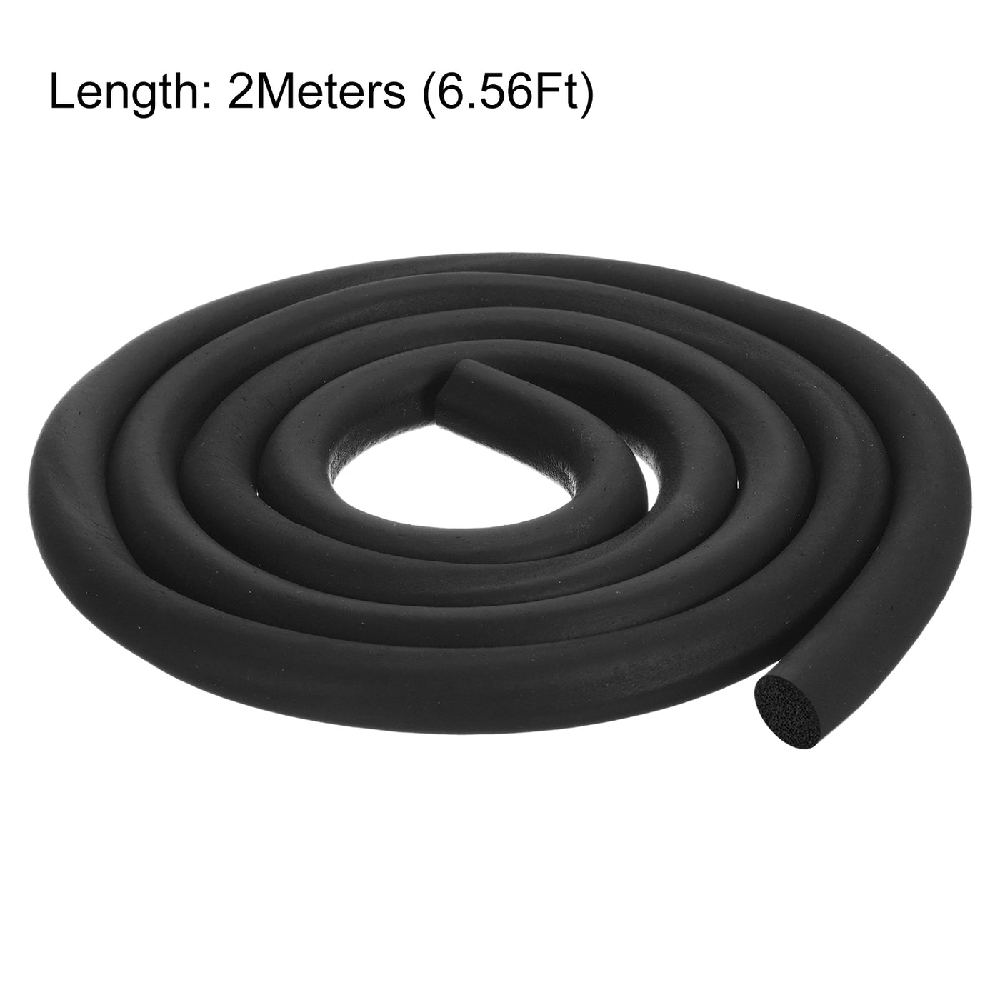 uxcell Uxcell Foam Rubber Weather Seal Strip, 17mm Diameter 2 Meters Long for DIY Gasket