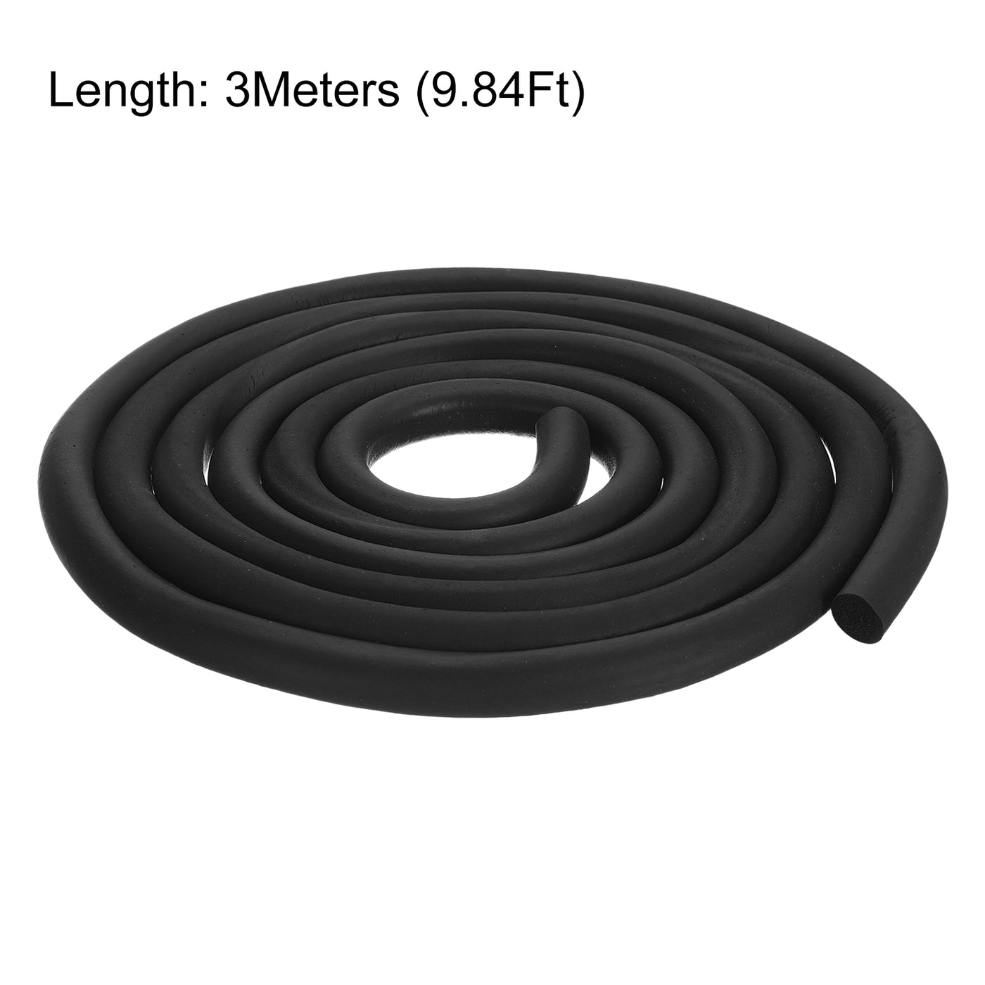 uxcell Uxcell Foam Rubber Weather Seal Strip, 17mm Diameter 3 Meters Long for DIY Gasket