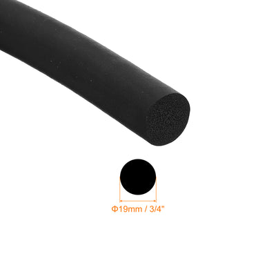 Harfington Uxcell Foam Rubber Weather Seal Strip, 19mm Diameter 1 Meters Long for DIY Gasket