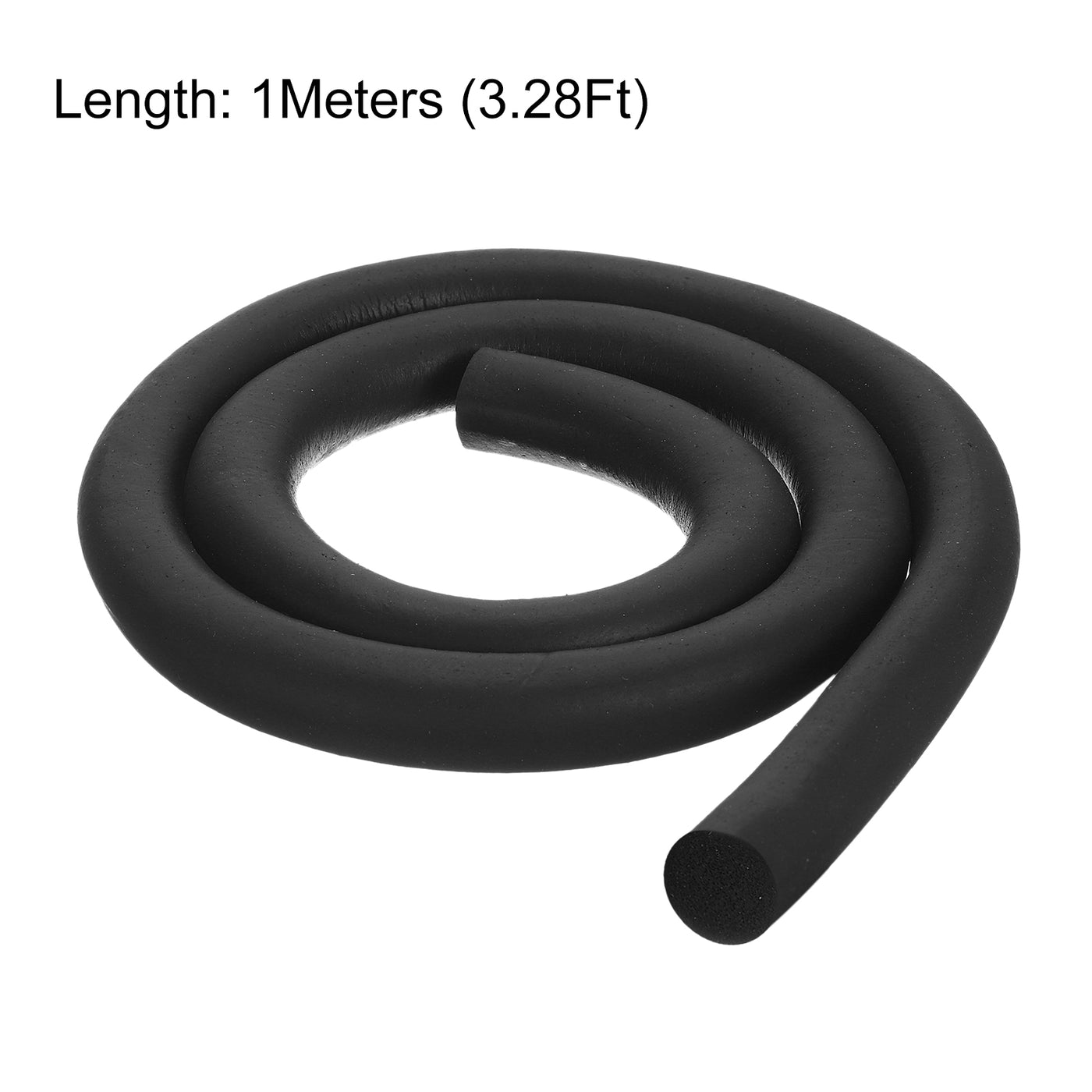 uxcell Uxcell Foam Rubber Weather Seal Strip, 19mm Diameter 1 Meters Long for DIY Gasket