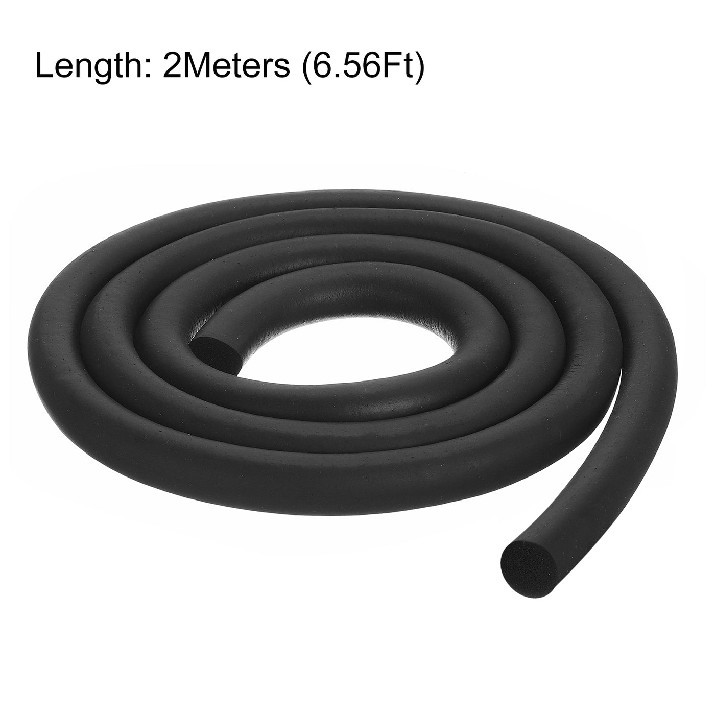 uxcell Uxcell Foam Rubber Weather Seal Strip, 19mm Diameter 2 Meters Long for DIY Gasket