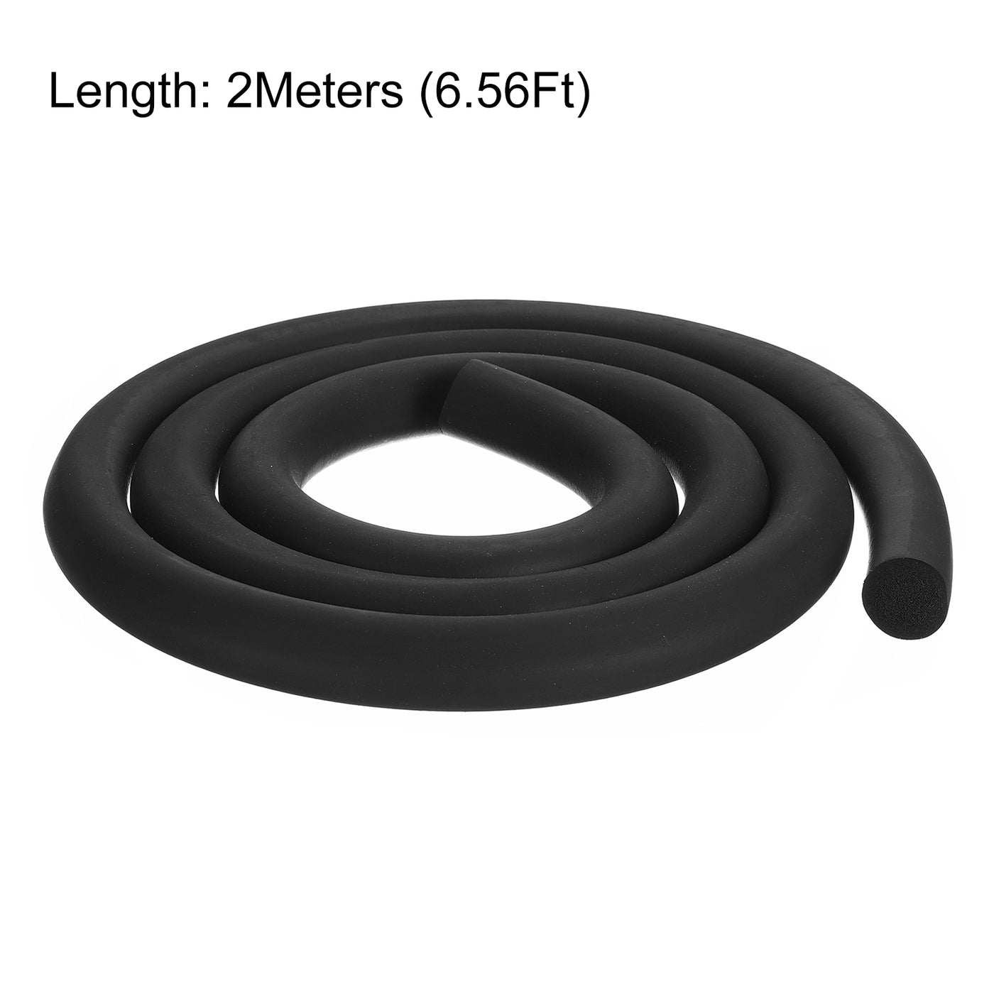 uxcell Uxcell Foam Rubber Weather Seal Strip, 25mm Diameter 2 Meters Long for DIY Gasket