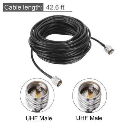 Harfington Uxcell RG58 RF Coax Cable UHF Male to UHF Male Antenna Cable 42.6 Ft