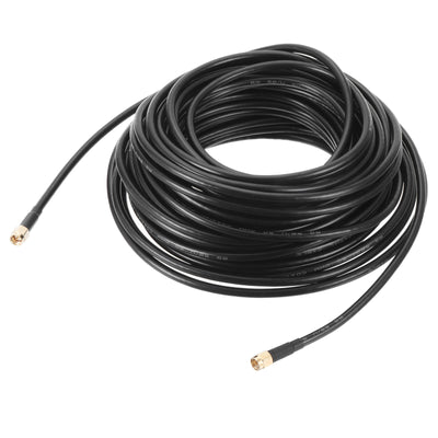 Harfington Uxcell Antenna Extension Cable SMA Male to SMA Male Coaxial Cable RG58 50 Ohm 49.2 Ft 1pcs