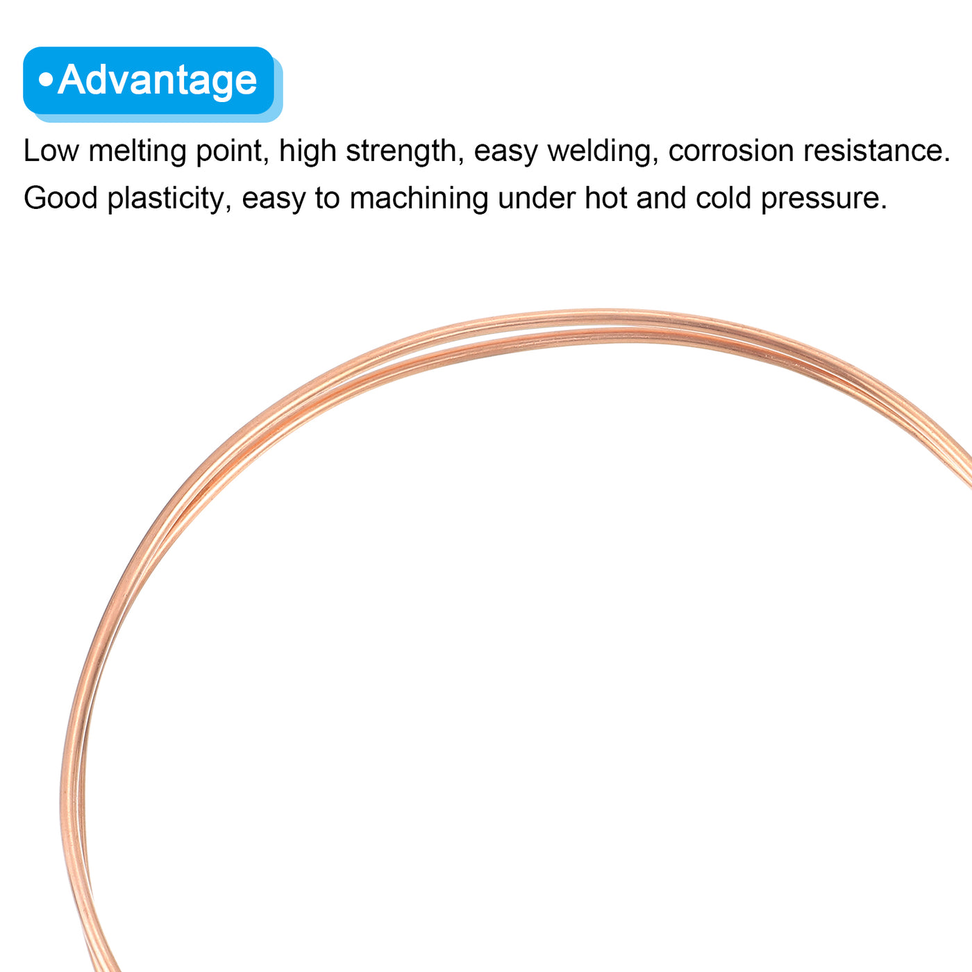 Harfington Copper Tube Refrigeration Tubing 1/8" OD x 5/64" ID x 3.3Ft Seamless Round Pipe Coil for Refrigerator, Freezer, Air Conditioner