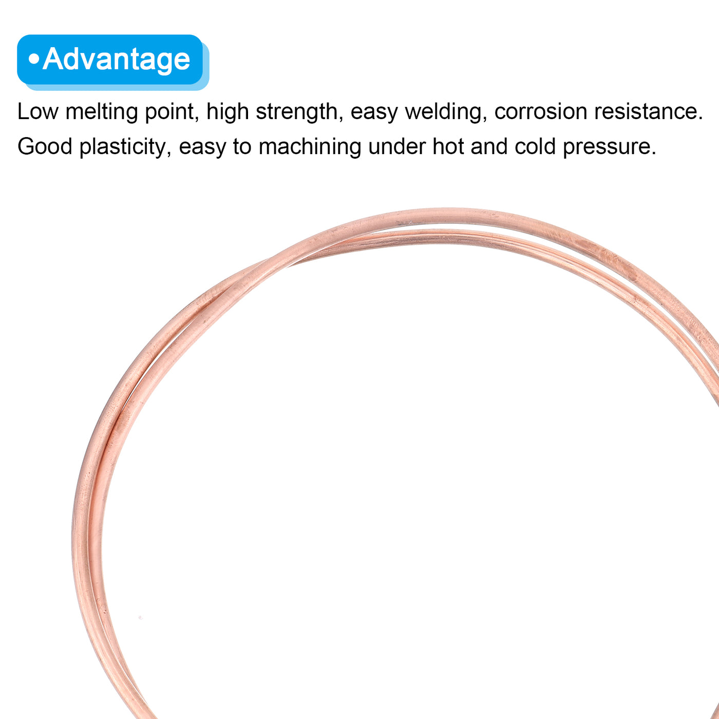 Harfington Copper Tube Refrigeration Tubing 5/32" OD x 1/8" ID x 3.3Ft Seamless Round Pipe Coil for Refrigerator, Freezer, Air Conditioner