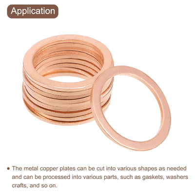 Harfington Uxcell Pure Copper Sheet, 4pcs 1 3/4" x 0.08" 12 Gauge T2 Copper Metal Round Plate