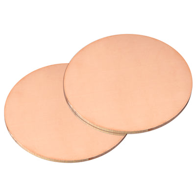 uxcell Uxcell Pure Copper Sheet, 2pcs 2 3/4" x 0.08" 12 Gauge T2 Copper Metal Round Plate