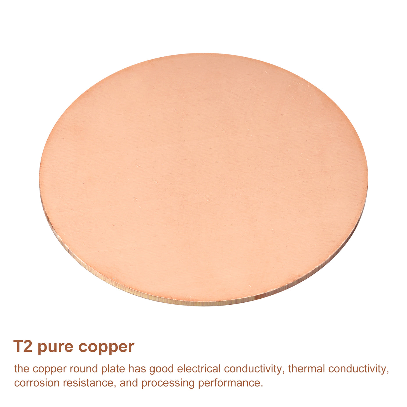 uxcell Uxcell Pure Copper Sheet, 3 5/16" x 0.08" 12 Gauge T2 Copper Metal Round Plate