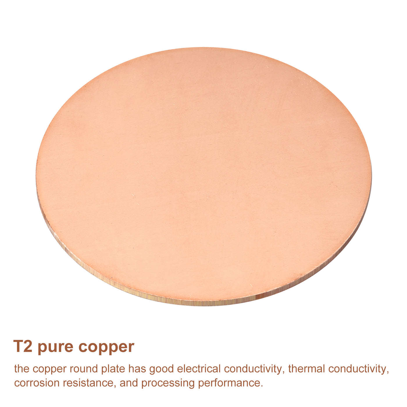 uxcell Uxcell Pure Copper Sheet, 4" x 0.12" 9 Gauge T2 Copper Metal Round Plate