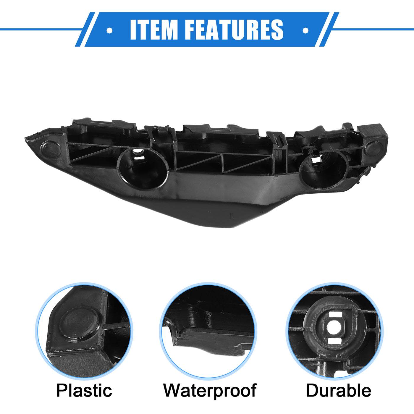 VekAuto Bumper Mounting Support Bracket Compatible for Toyota Yaris 2007-2012, Left Bumper Retainer Plastic Black