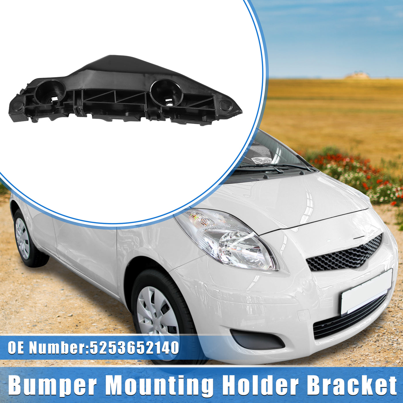 VekAuto Bumper Mounting Support Bracket Compatible for Toyota Yaris 2007-2012, Left Bumper Retainer Plastic Black