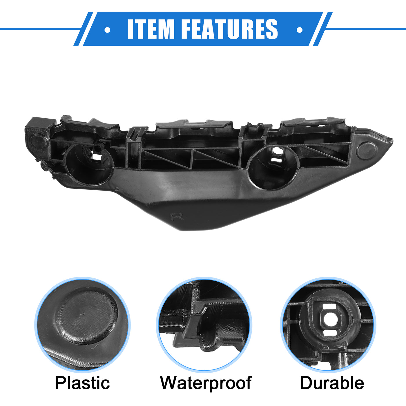 VekAuto Bumper Mounting Support Bracket Compatible for Toyota Yaris 2007-2012, Right Bumper Retainer Plastic Black