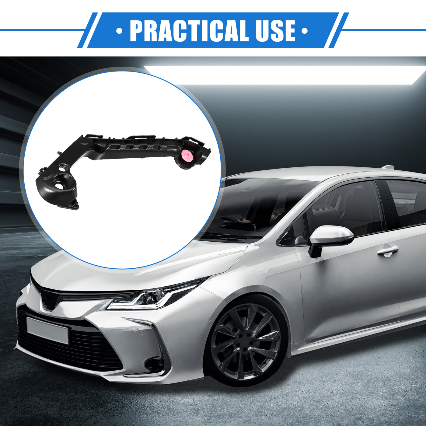 VekAuto Bumper Mounting Support Bracket Compatible for Toyota Corolla 2019-2021, Left Bumper Retainer Plastic Black