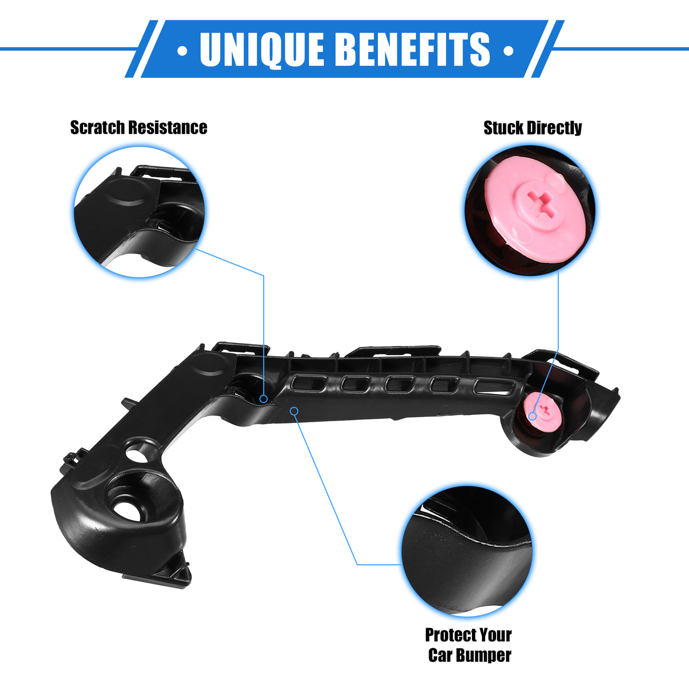 VekAuto Bumper Mounting Support Bracket Compatible for Toyota Corolla 2019-2021, Left Bumper Retainer Plastic Black