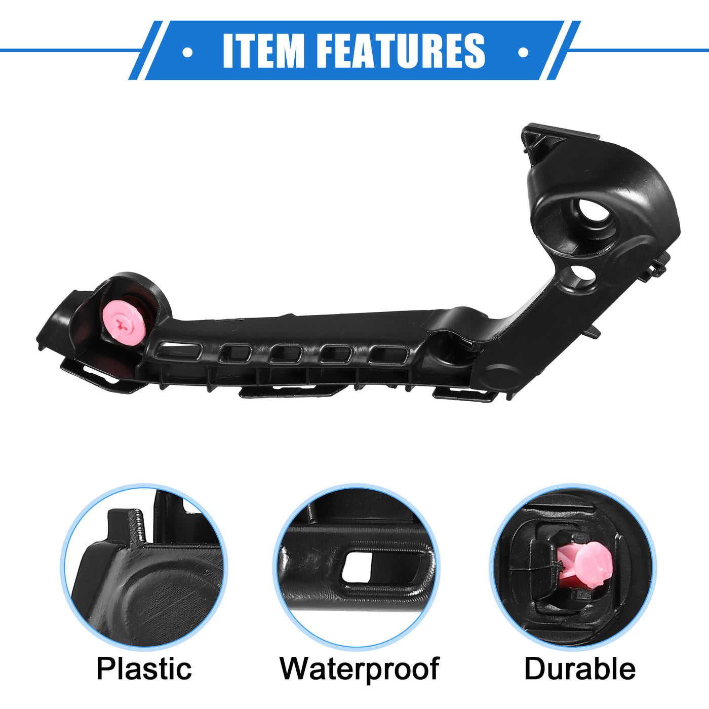 VekAuto Bumper Mounting Support Bracket Compatible for Toyota Corolla 2019-2021, Left Bumper Retainer Plastic Black