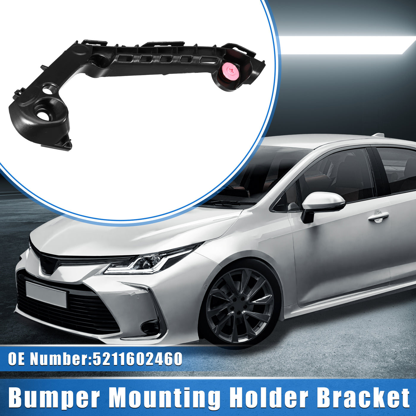 VekAuto Bumper Mounting Support Bracket Compatible for Toyota Corolla 2019-2021, Left Bumper Retainer Plastic Black