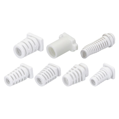 Harfington 88pcs Strain Relief Cord Connector Assortment Cable Bushing Boot Sleeve for Electric Cable Cord Insulation Protection, White