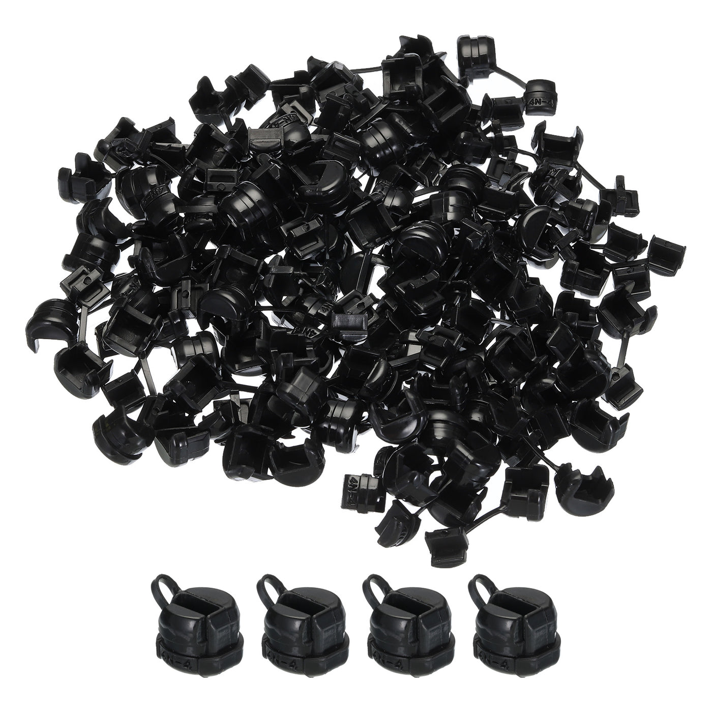 Harfington 100pcs 2-3mm Strain Relief Cord Connector Cable Bushing Boot Sleeve for Electric Cable Cord Insulation Protection, 4N-4