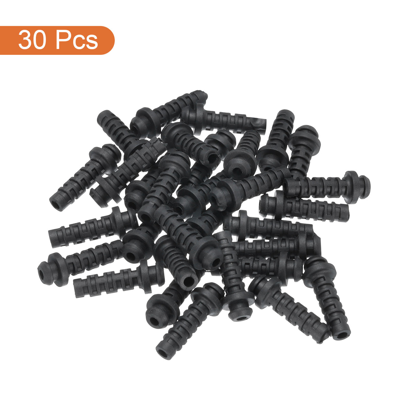 Harfington 30pcs 3mm Strain Relief Cord Connector Cable Bushing Boot Sleeve for Electric Cable Cord Insulation Protection