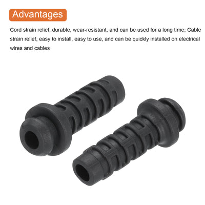 Harfington 30pcs 4mm Strain Relief Cord Connector Cable Bushing Boot Sleeve for Electric Cable Cord Insulation Protection