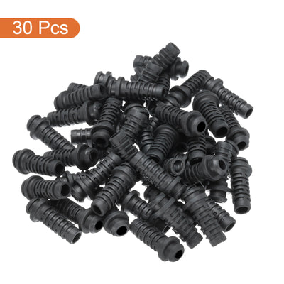 Harfington 30pcs 6mm Strain Relief Cord Connector Cable Bushing Boot Sleeve for Electric Cable Cord Insulation Protection