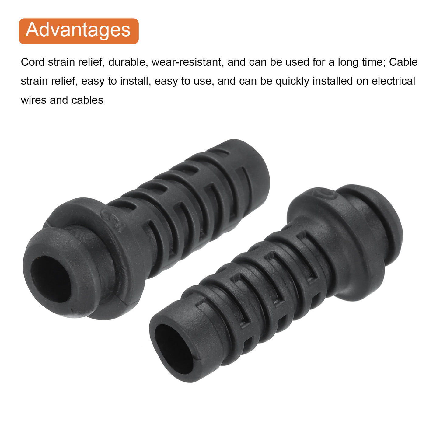 Harfington 30pcs 6mm Strain Relief Cord Connector Cable Bushing Boot Sleeve for Electric Cable Cord Insulation Protection