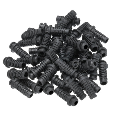 Harfington 50pcs 6mm Strain Relief Cord Connector Cable Bushing Boot Sleeve for Electric Cable Cord Insulation Protection