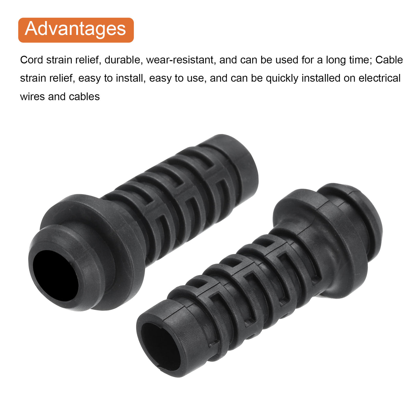 Harfington 30pcs 8mm Strain Relief Cord Connector Cable Bushing Boot Sleeve for Electric Cable Cord Insulation Protection