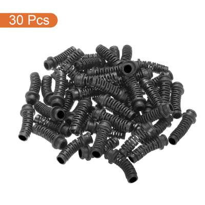 Harfington 30pcs 6mm Strain Relief Cord Connector Cable Bushing Boot Sleeve Flexible Spiral for Electric Cable Cord Insulation Protection