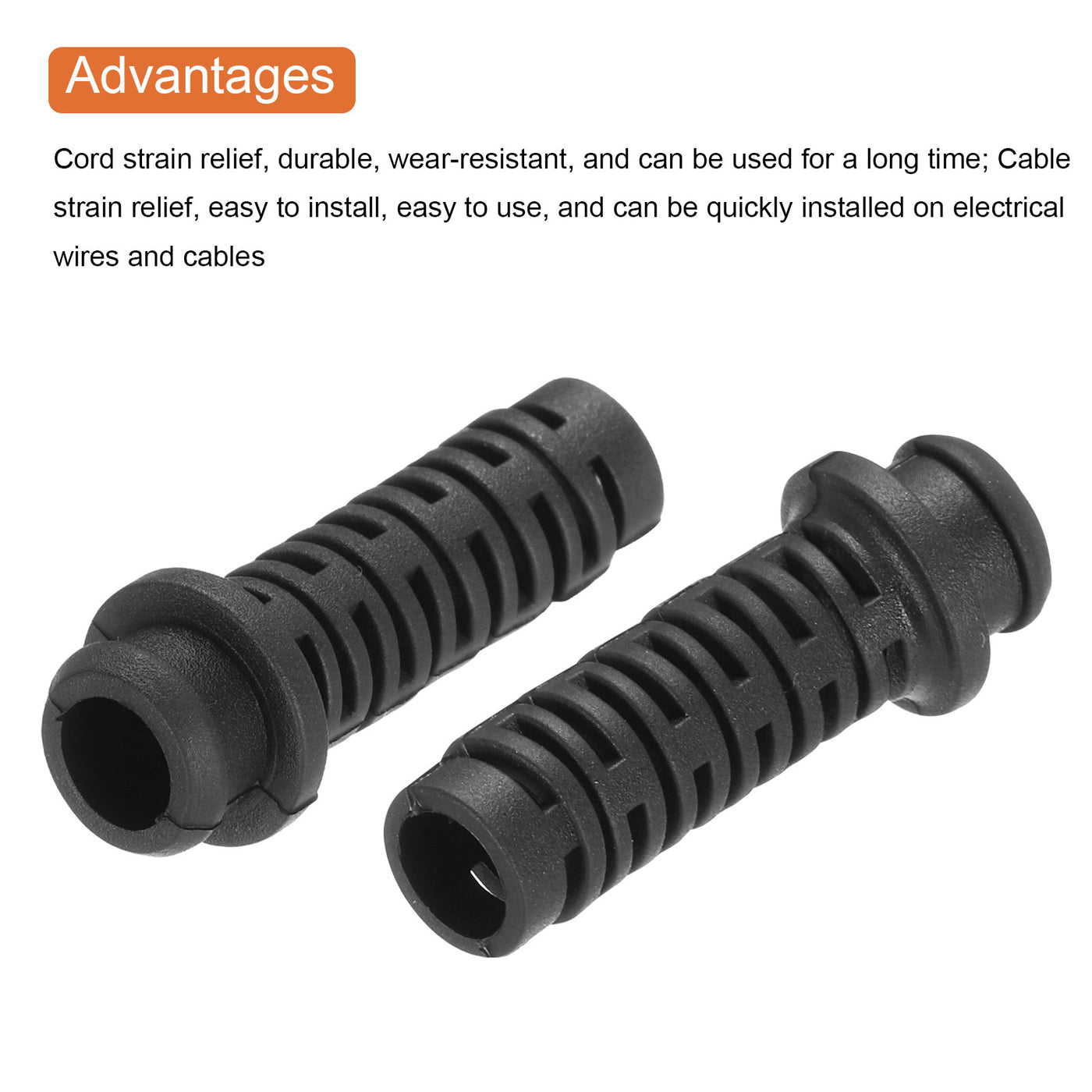 Harfington 30pcs 6mm Strain Relief Cord Connector Cable Bushing Boot Sleeve Flexible Spiral for Electric Cable Cord Insulation Protection