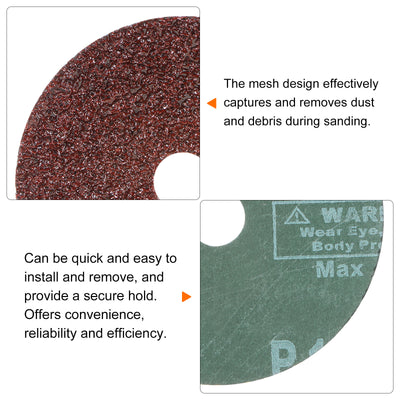 Harfington 50pcs 16 Grit Aluminum Oxide Resin Fiber Discs 4"x5/8" Abrasive Discs