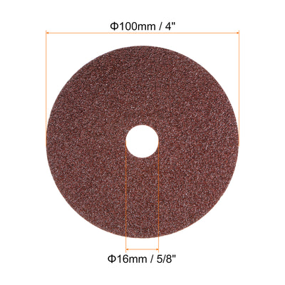 Harfington 25pcs 40 Grit Aluminum Oxide Resin Fiber Discs 4"x5/8" Abrasive Discs