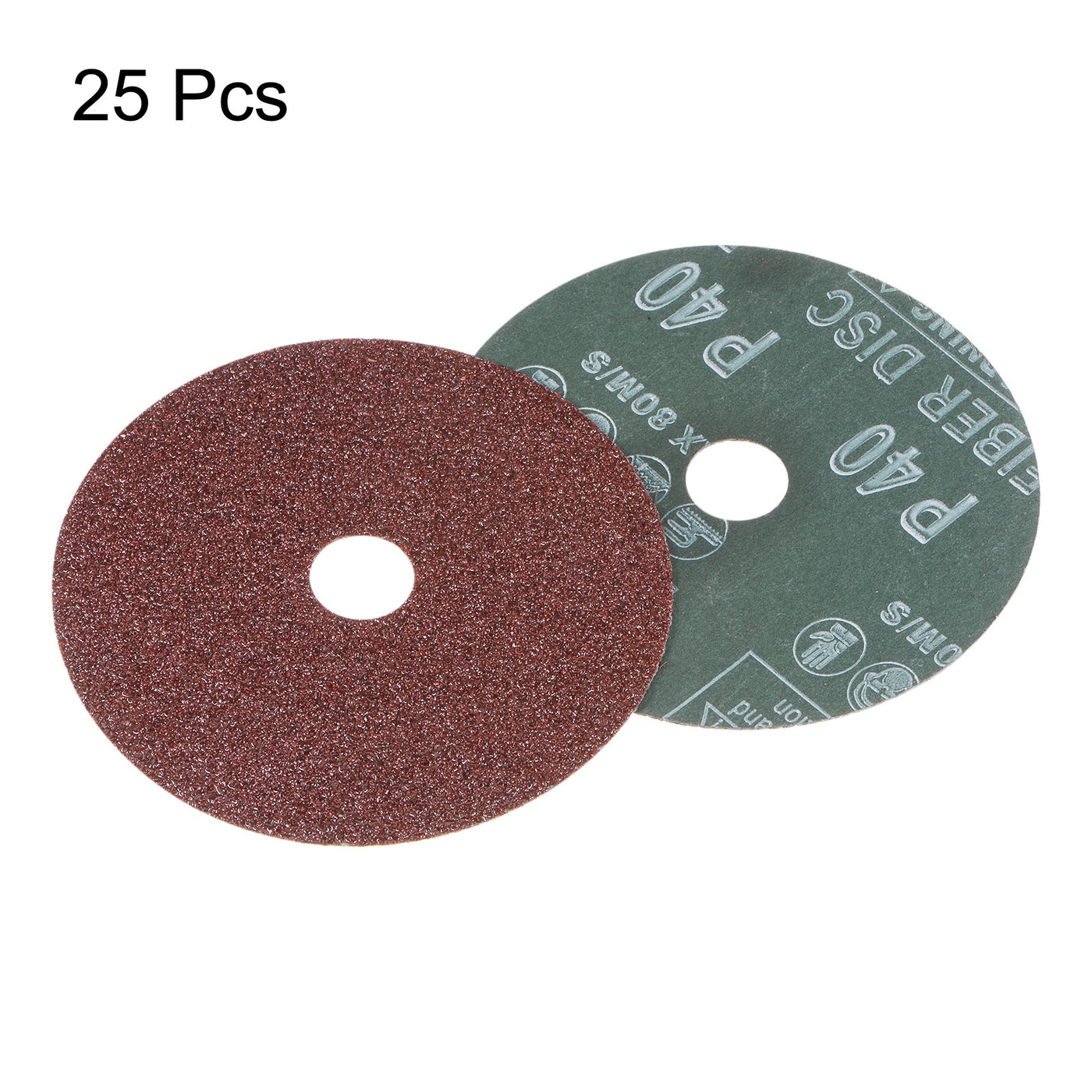 Harfington 25pcs 40 Grit Aluminum Oxide Resin Fiber Discs 4"x5/8" Abrasive Discs