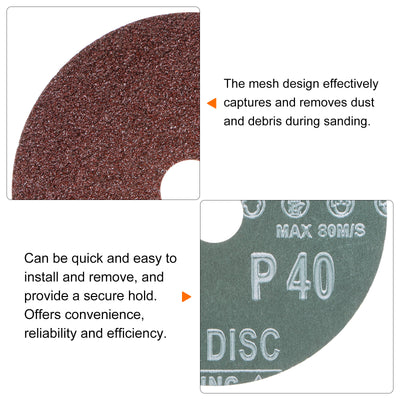 Harfington 25pcs 40 Grit Aluminum Oxide Resin Fiber Discs 4"x5/8" Abrasive Discs