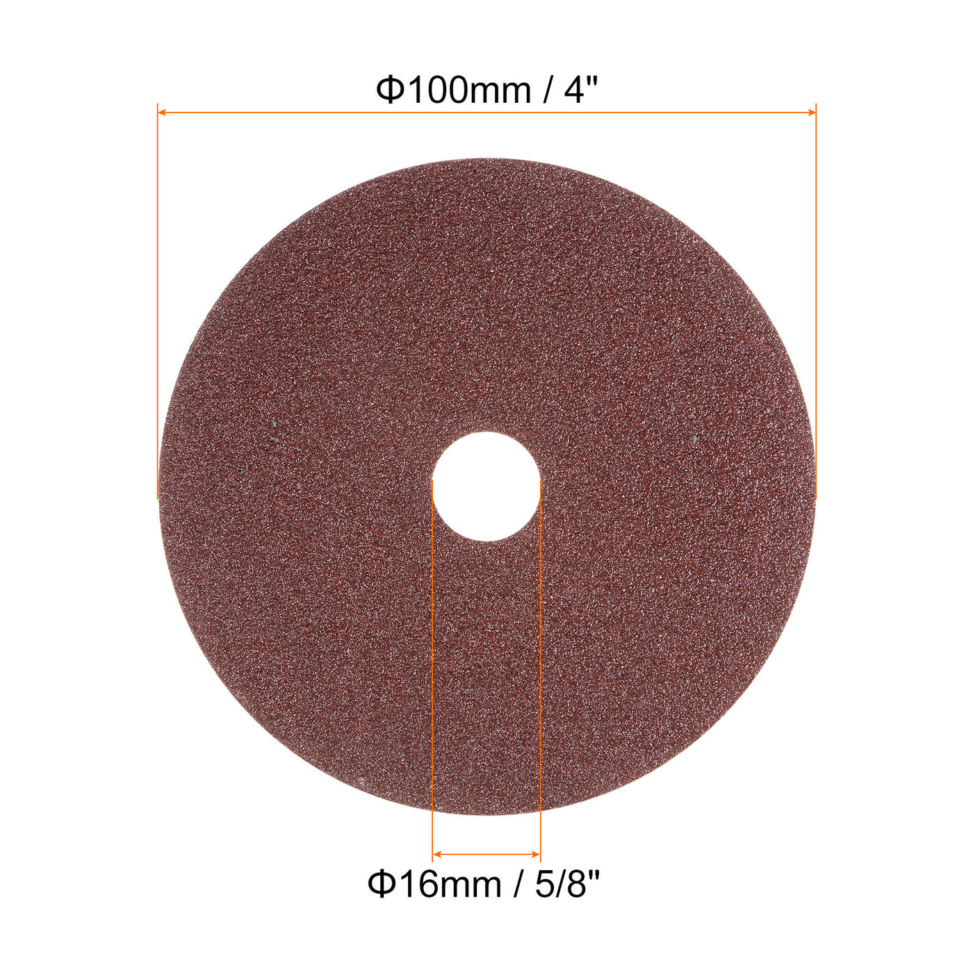 Harfington 25pcs 80 Grit Aluminum Oxide Resin Fiber Discs 4"x5/8" Abrasive Discs