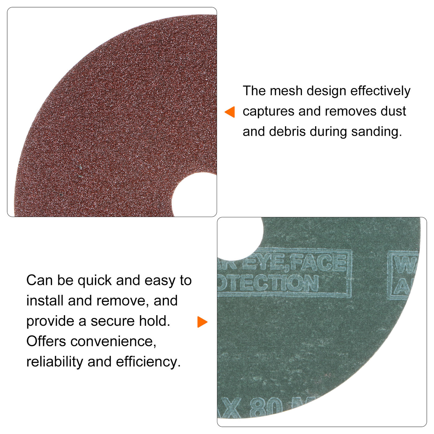 Harfington 25pcs 80 Grit Aluminum Oxide Resin Fiber Discs 4"x5/8" Abrasive Discs