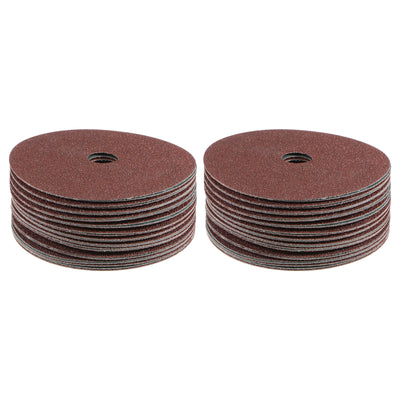 Harfington 50pcs 80 Grit Aluminum Oxide Resin Fiber Discs 4"x5/8" Abrasive Discs