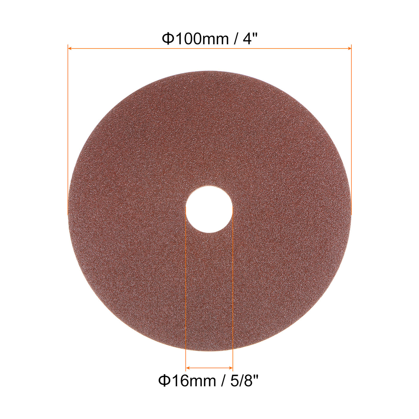 Harfington 25pcs 100 Grit Aluminum Oxide Resin Fiber Discs 4"x5/8" Abrasive Discs