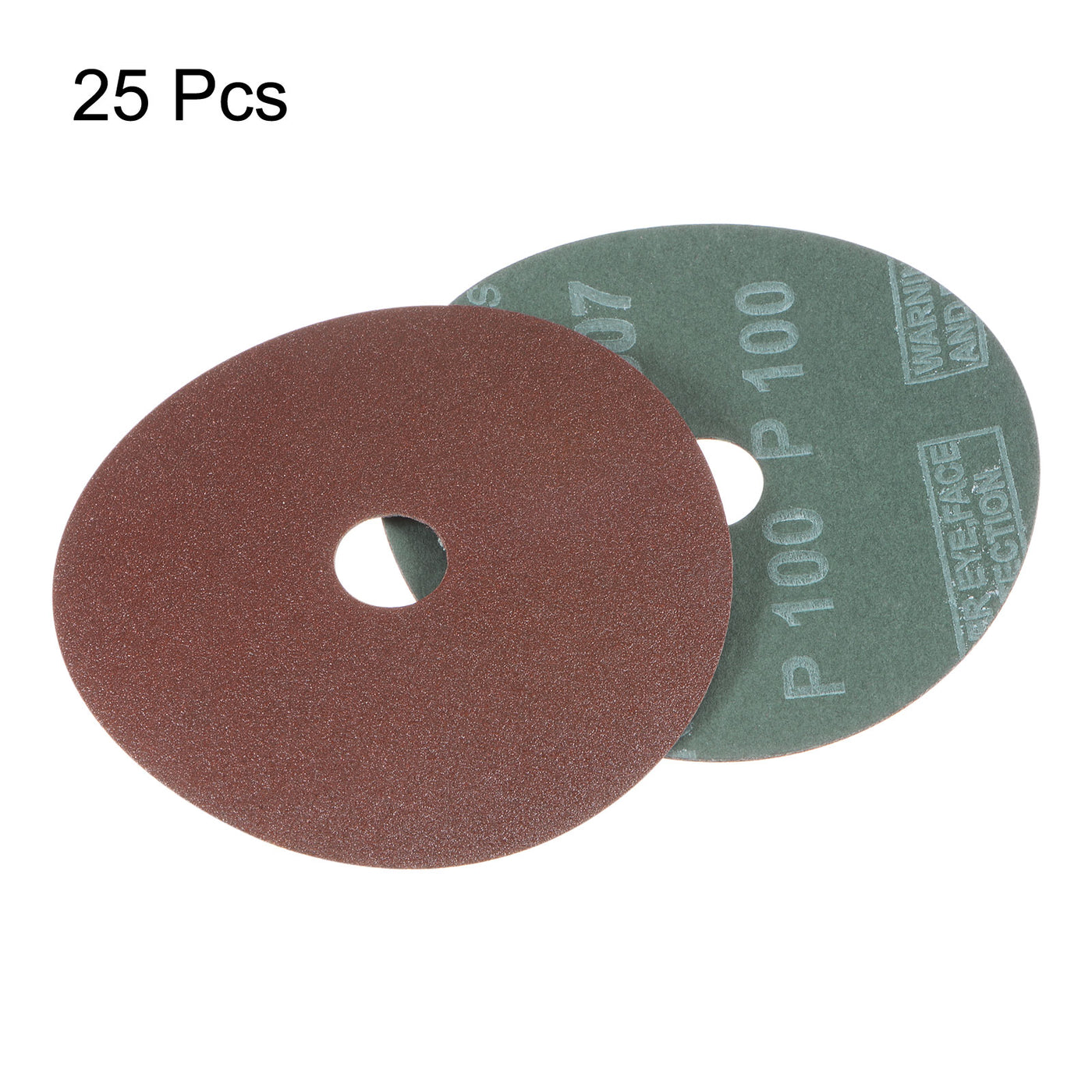 Harfington 25pcs 100 Grit Aluminum Oxide Resin Fiber Discs 4"x5/8" Abrasive Discs