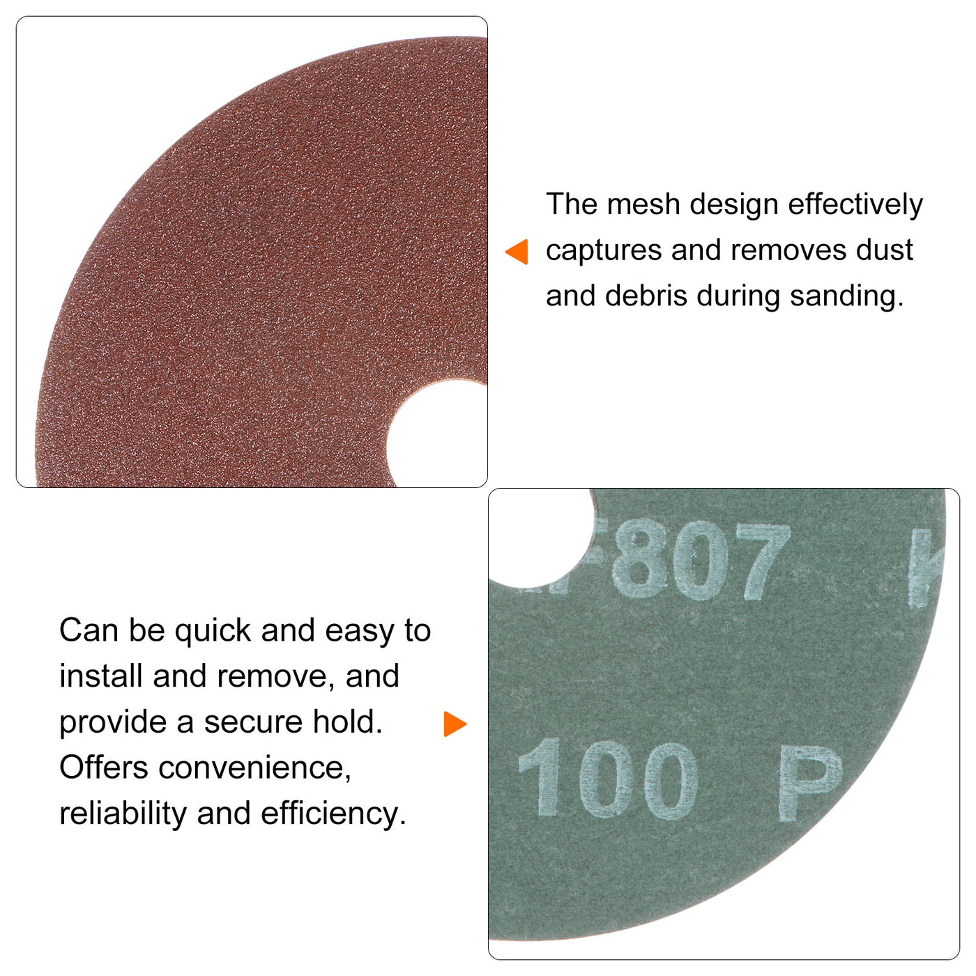 Harfington 25pcs 100 Grit Aluminum Oxide Resin Fiber Discs 4"x5/8" Abrasive Discs