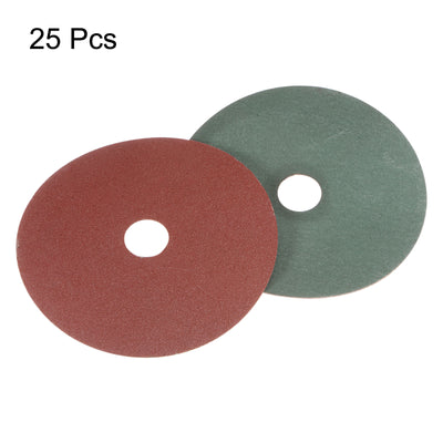 Harfington 25pcs 120 Grit Aluminum Oxide Resin Fiber Discs 4"x5/8" Abrasive Discs