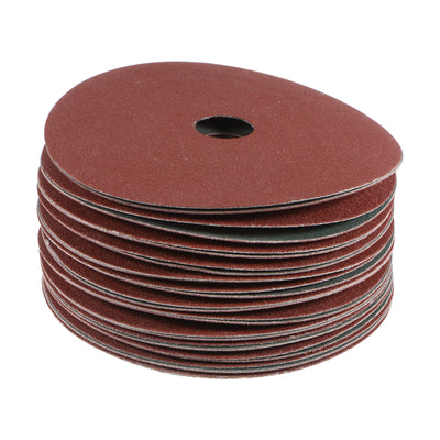 Harfington 25pcs 120 Grit Aluminum Oxide Resin Fiber Discs 4"x5/8" Abrasive Discs