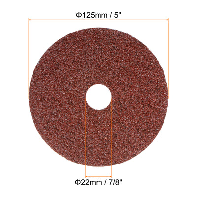 Harfington 50pcs 16 Grit Aluminum Oxide Resin Fiber Discs 5"x7/8" Abrasive Discs