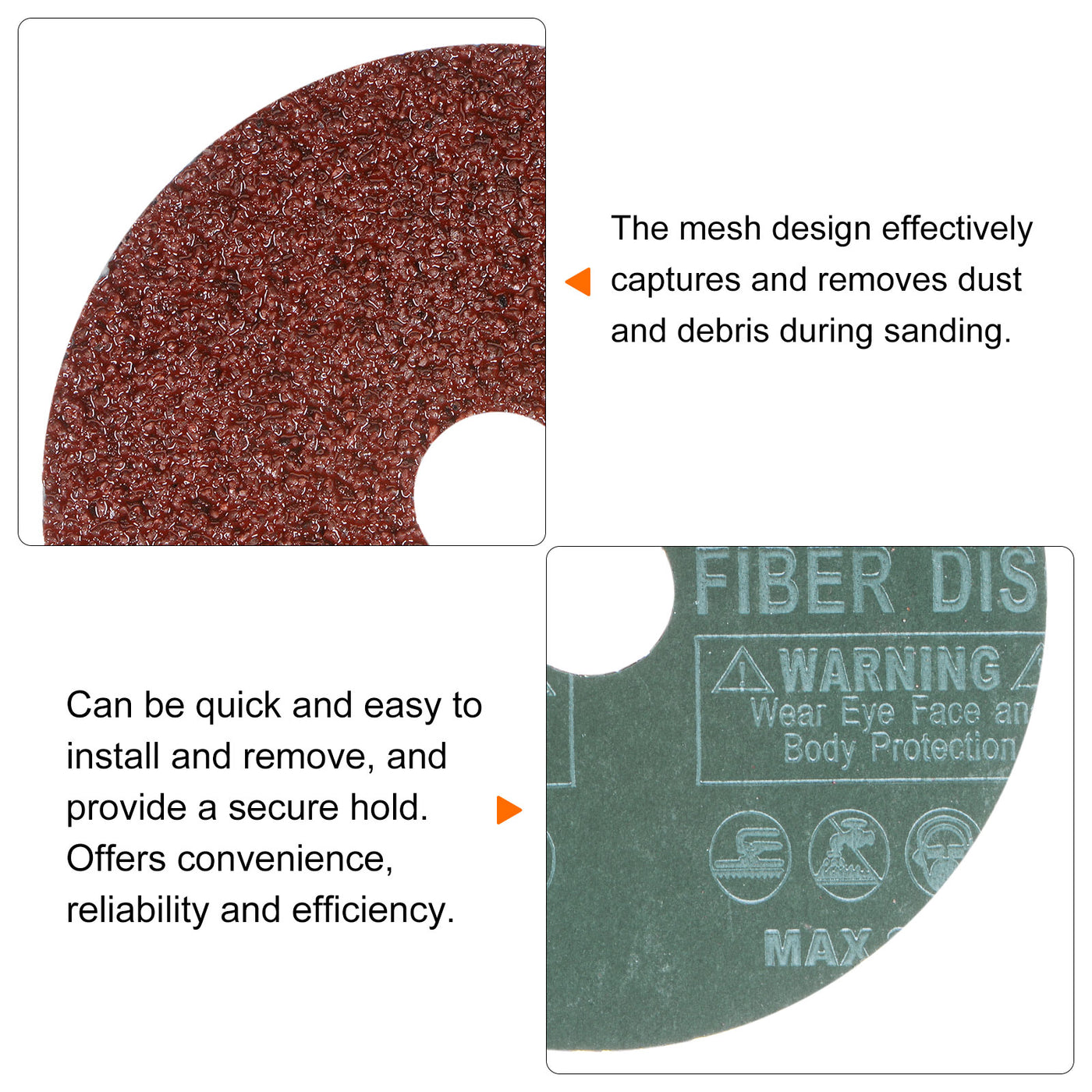 Harfington 50pcs 16 Grit Aluminum Oxide Resin Fiber Discs 5"x7/8" Abrasive Discs