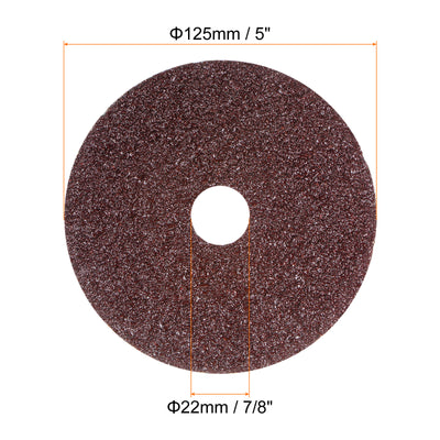 Harfington 25pcs 24 Grit Aluminum Oxide Resin Fiber Discs 5"x7/8" Abrasive Discs