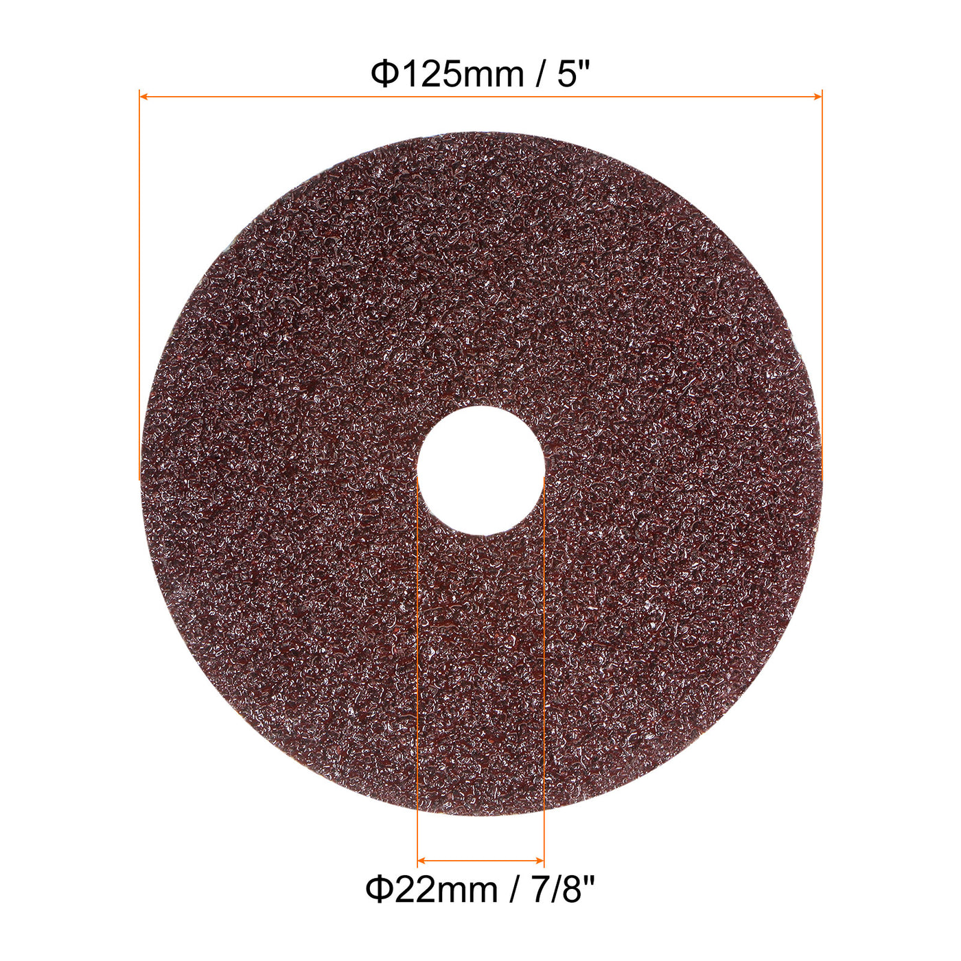 Harfington 50pcs 24 Grit Aluminum Oxide Resin Fiber Discs 5"x7/8" Abrasive Discs