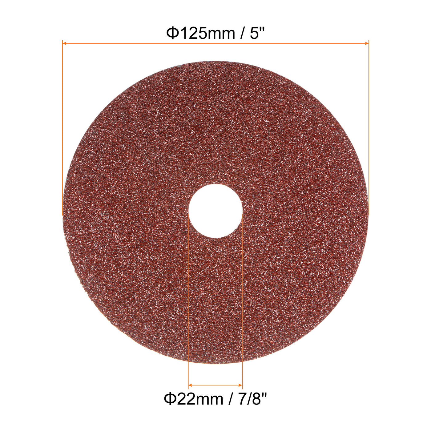 Harfington 50pcs 36 Grit Aluminum Oxide Resin Fiber Discs 5"x7/8" Abrasive Discs