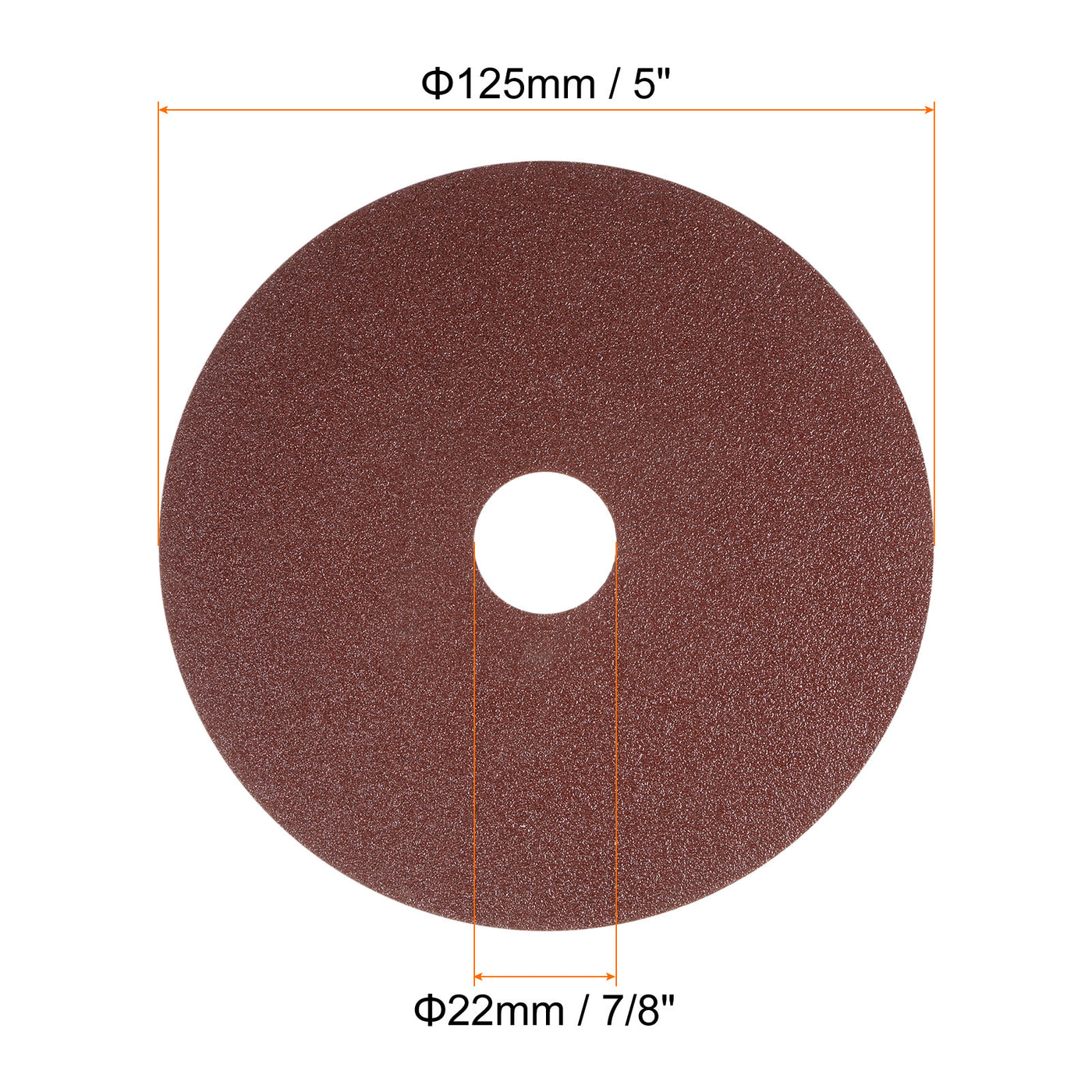 Harfington 25pcs 80 Grit Aluminum Oxide Resin Fiber Discs 5"x7/8" Abrasive Discs